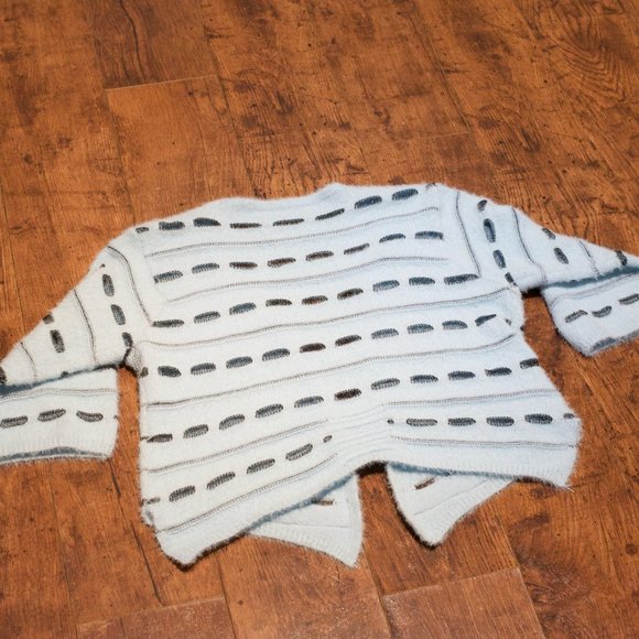 Vintage unqiue fuzzy and mesh cardigan - Picture 4 of 7